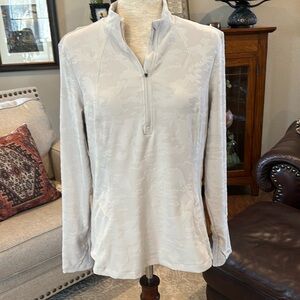 Spyder quarter-zip in subtle ivory camo pattern